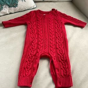 Red Gap Knitted Onesie